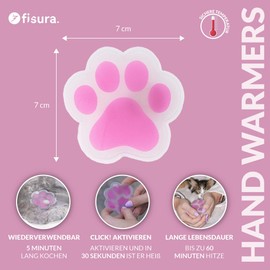Fisura Original Paw Print Hand Warmer Mini Gel Hand Warmer Reusable and Compact for Travel Great for Cold Days and Outdoor Adventures 4 Units