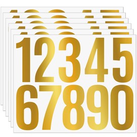 60PCS 3 Inch Gold Vinyl Number Stickers – Waterproof Adhesive Numbers 0-9 for Mailbox, DIY Crafts, Address Labels, Door Signs, Event Decor, Party Supplies(Golden)