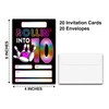 DETIHO 4" x 6" Bowling 10th Birthday Party Invitation Cards