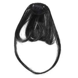 OSALADI Piece Hair Extensions Real Human Hair Black Wig Fake Hair Fringe Clip in Bangs Women Hair Bangs Air Fringe Bangs Ponytail Extension Human Hair Cosplay French Hair Clip Women's