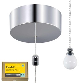 Premium pull chain set, chrome, white ball.