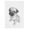 Tea Towel White Pugs Grey