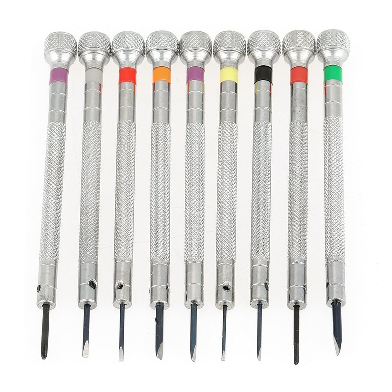 Professional Screwdriver Kit, New 9 Piece Precision Watch Slotted Screwdriver