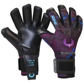 Renegade GK Limited Edition Rogue Shock Wave Goalie Gloves with Finger Protection | 4mm Giga Grip | Purple & Blue Soccer Goalkeeper Gloves (Size 11, Adult, Neg. Cut, Level 4+)
