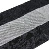 Time to Sparkle Luxury Velvet Diamante Table Runner Thick Velvet