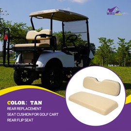 SHUNCHENXIANG Universal Golf Cart Rear Seat for EZGO/Club Car/Yamaha Replacement Kit, Bottom Cushion and Back Cushion Set, Tan