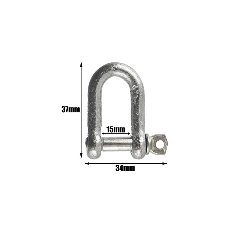 6mm Galvanised Dee Shackle PACK of 4 Shackle Chandlery DK01