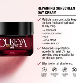OUKEYA Ultimate Hydration Day and Night Cream Set, 5 Types of Hyaluronic Acid, 30 SPF Sunscreen Day Cream, Night Cream for Intense Moisturizing, Wrinkle Reduction, Skin Renewal
