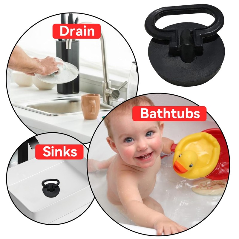 2 Pieces Plastic Sink Plug with Easy Lift Grab Handle,Anti-Smell