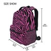 Fisyme Pink Zebra Print Laptop Backpack Bag Bookbag Casual Travel