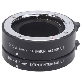 Macro Autofocus Close Up Extension Tube 10mm 16mm CNC Adapter Macro Photography for Fuji X Mount Camera Aluminum Alloy ABS Plastic Lightweight and Portable Black