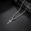 murtoo 925 Sterling Silver Cross Necklce for Men, Cross Pendant