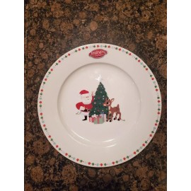 zrike Rudolph The Red-Nosed Reindeer Christmas Santa Dinner Plate 10.5 ZRIKE NEW