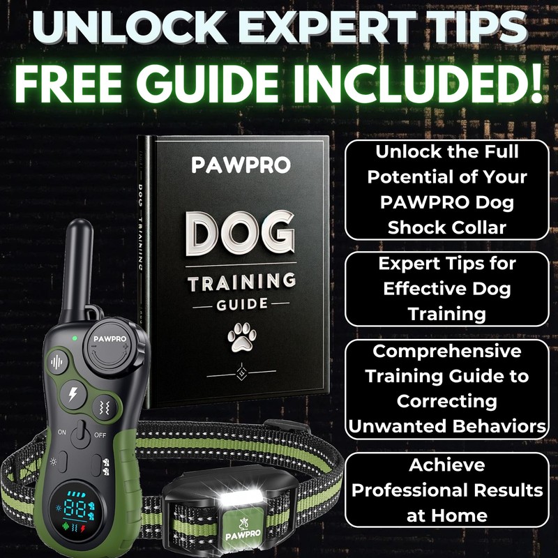 Dog Shock Collar with Remote, Unmatched 4-Mile Range, Night-Light Mode,