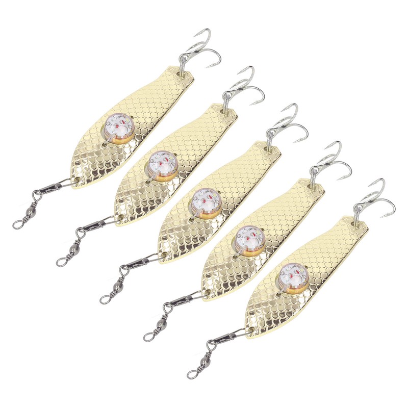 5PCS LED Fishing Lure Light Rustproof Stainless Steel LED Lighted