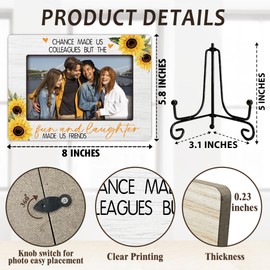 Eronm Chance Made Us Colleagues Picture Frames, Friendship Picture Frame, Long Distance Friendship Gifts for Women, Men, Friends Wooden Photo Decor for Desk for 4 x 6 Photo-A26