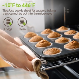 SiypWok Stainless Steel Muffin Pan, Food Grade Cupcake Pan-Grey 12 Cups 2 Pieces, Non-stick Coating Baking Mold for Making Cupcake,Egg bites,Tart,Bread-Heat Resistant Up to 446°F Dishwasher Safe
