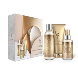 Wella Professionals SP LuxeOil Keratin Protect Trio Set, with Shampoo 200ml / Conditioner 200ml / Reconstructive Elixir 100ml - Limited Edition