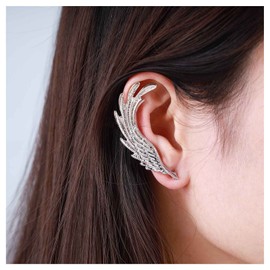 Allereyae Vintage Angel Wing Ear Cuff Earrings Wing Cartilage Cuff Earrings Angel Wing Cuff Climber Earrings Silver Wing Ear Wrap Earrings Jewelry for Women (Right)