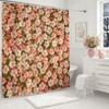 Floral Shower Curtain Pink Farmhouse Flowers Shower Curtain 72 X