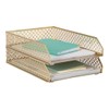 BLU MONACO Gold File Organizer – Stackable Paper Tray Set