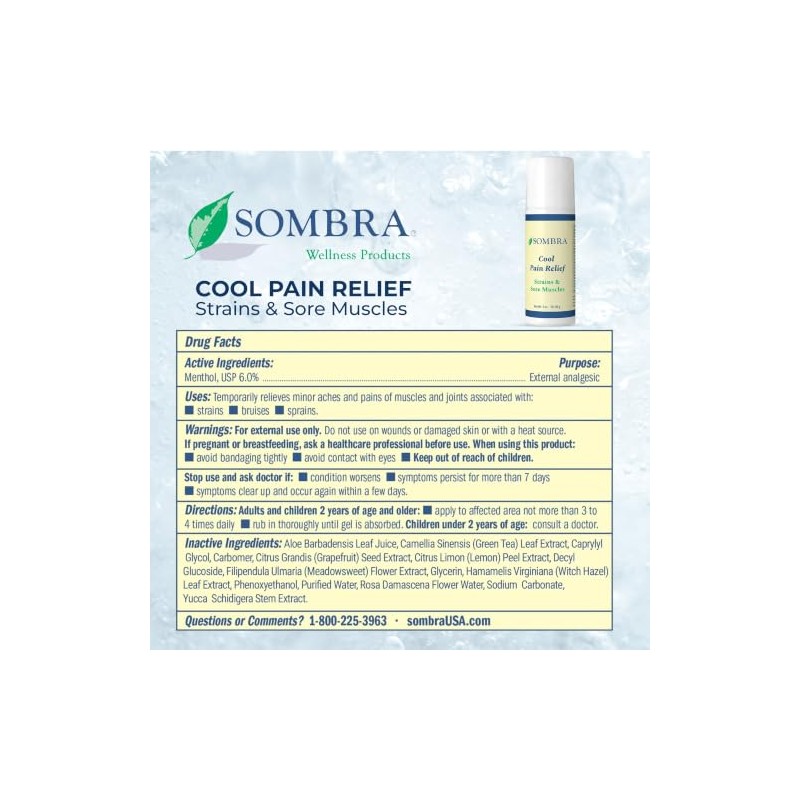 Sombra Cool Therapy Natural Pain Relieving Gel Roll Ounce