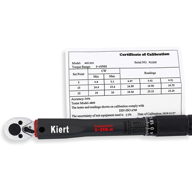 KIERT Torque Wrench, Bicycle, Drive Angle 0.25 inches (6.35 mm)