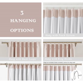 Pinch Pleated Blackout Curtain Panels with Full Blackout Liner Linen Texture Window Treatment Sets with Back Tab for Living Room Bedroom Thermal Insulated Drape with 12 Hooks, 60"x95"x1, Pink