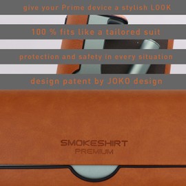 smokeshirt Premium Protective Case Compatible with IQOS Iluma Prime Accessories for Charger and Holder Elegant Case with Leather Touch Cognac