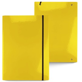 Netuno Portfolio Folder A4 Cardboard 20 mm Yellow Document Folder Cardboard Folder with Elastic Band PP Pack of 1