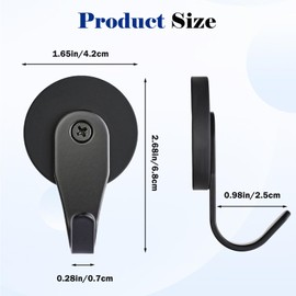 LAGAHS 6pcs Magnetic Hooks Heavy Duty, Hanging Strong Magnet Hook for Key Towel Coat Umbrella Indoor Wreath Hanger Front Door Decor