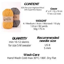 DROPS Knitting Wool - Nepal Alpaca Aran Crochet Yarn Suitable For Accessories - 6790 UNI Royal Blue