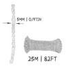 5mm*25m Plastic Rope. Polyethylene Rope for Outdoor Clothesline, Gardening, Agriculture.