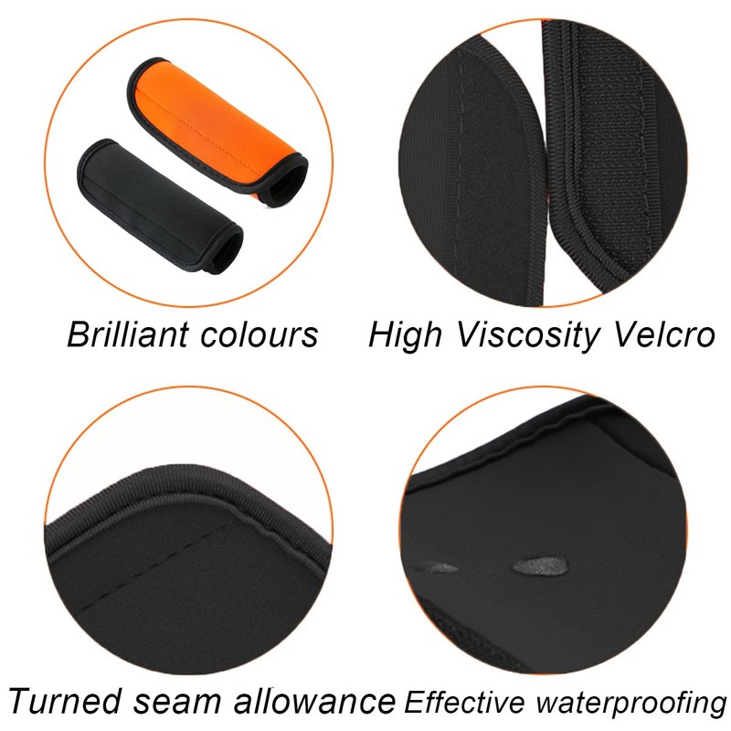 SamHeng 2 Pcs Neoprene Luggage Handle Wrap, Waterproof Suitcase Handle