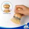 MR.SIGA Bamboo Palm Brush, Scrub Brush for Dish Pots Pans