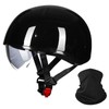 ILM Motorcycle Half Helmet with Sunshield Quick Release Strap Half