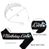 Birthday Girl Sash and Rhinestone Tiara Kit, Silver Letter Black