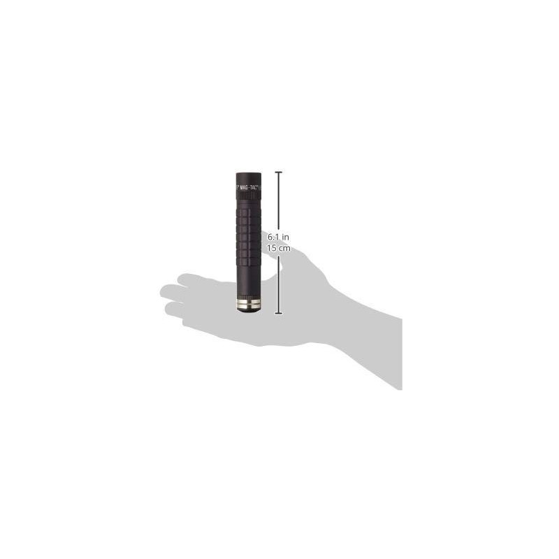 Maglite Mag-Tac LED Rechargeable Flashlight - Plain-Bezel, Matte Black