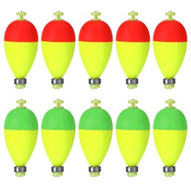 10pcs Fishing Bobbers Floats, Catfish Bait Weighted Slip Lock Bobbers Stops for Crappie Fishing Tackle Box Corks, Medium Oval Steelhead Peg Floats Catfishing, Fishbites Supplies for Fishes Lovers