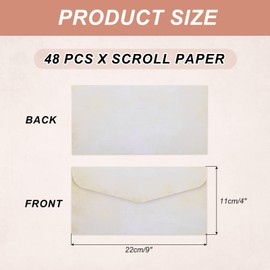 sourcing map 48 Packs Envelopes Vintage Stationery Aged Paper Textured White Stationery Old Fashion Paper for Letter Writing, Invitations, Wedding-9 x 4 Inch