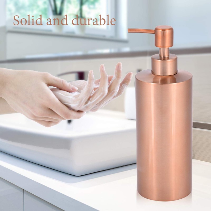 Soap Dispenser Copper 304 Stainless Steel Rose Gold Soap Bottle,