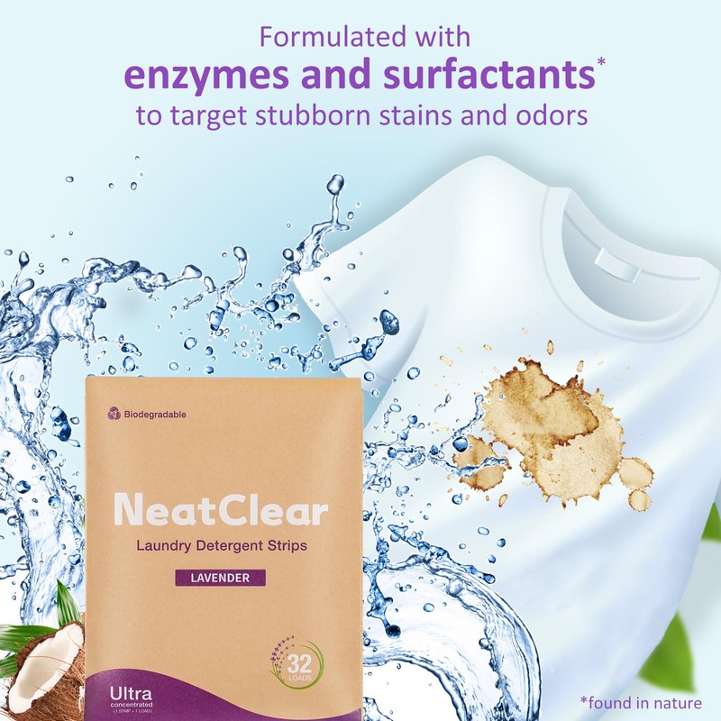 NeatClear Laundry Detergent Sheets - Travel Size - Lavender Scent