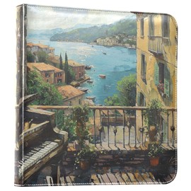 ALAZA Italy View Piano Photo Album Self Adhesive Scrapbook Album PU Leather Cover 3 Ring Binders Photo Book for Wedding Family Travel Memory