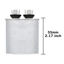 VEXUNGA 45/5 uF 45+5 MFD 370V or 440V Dual Run Start Round A/C Capacitor 45 5 uF 370 440 Volt VAC CBB65B Air Conditioner Capacitors for AC Unit Fan Motor Start or Heat Pump or Condenser Straight Cool