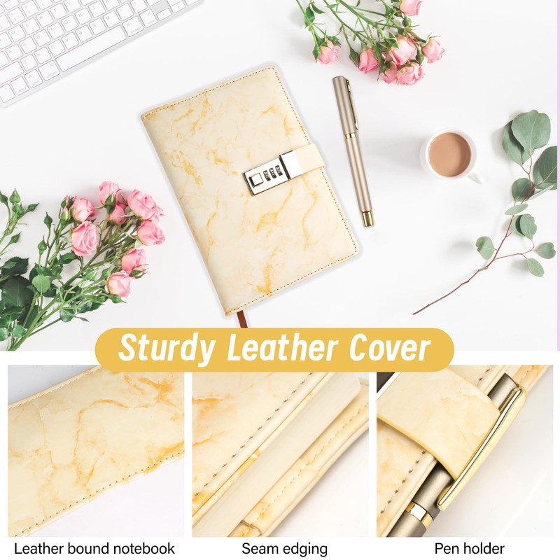 A5 Diary with Code Girls, Diary for Adults with Lock,
