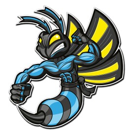 2 x Glossy Vinyl Stickers - Hornet Wasp Bike Helmet Cool Laptop Bike Decal #4005 (9.4cm Wide x 10cm Tall)