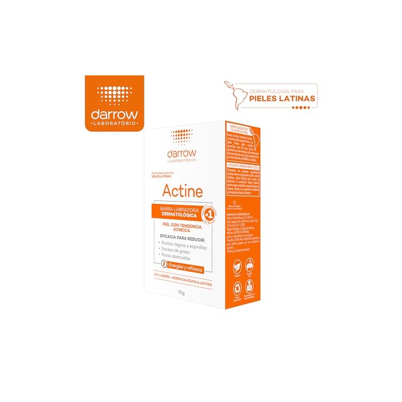 DARROW, Actine Barra Limpiadora Dermatológica, Para Piel Grasa o con