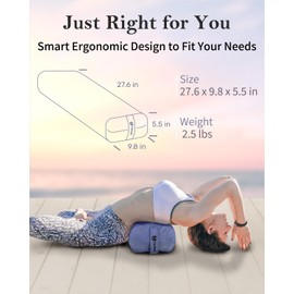 Tumaz Yoga Bolster Set - Rectangular Bolster Pillow for Restorative Yoga, Soft Meditation Pillow with Carry Handle and 8-Feet Strap, Machine Washable Cover