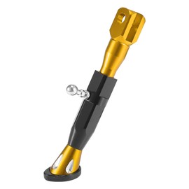 Motoforti Universal Adjustable Motorcycle Kickstand Side Support Stand Set CNC Aluminum Alloy Gold Tone Black