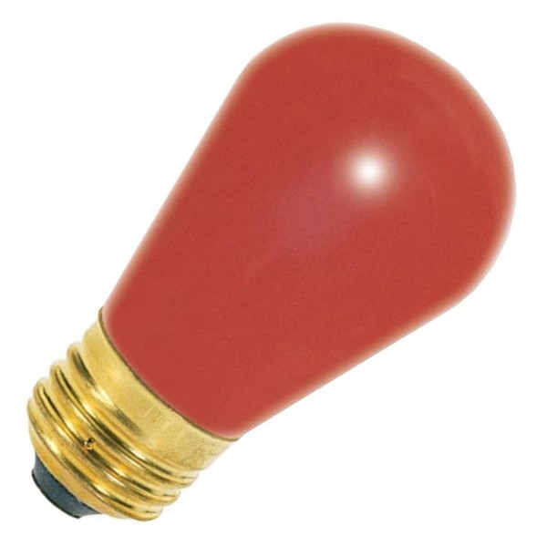 Satco S3961 11 Watt S14 Incandescent 130 Volt Medium Base Light Bulb Ceramic Red